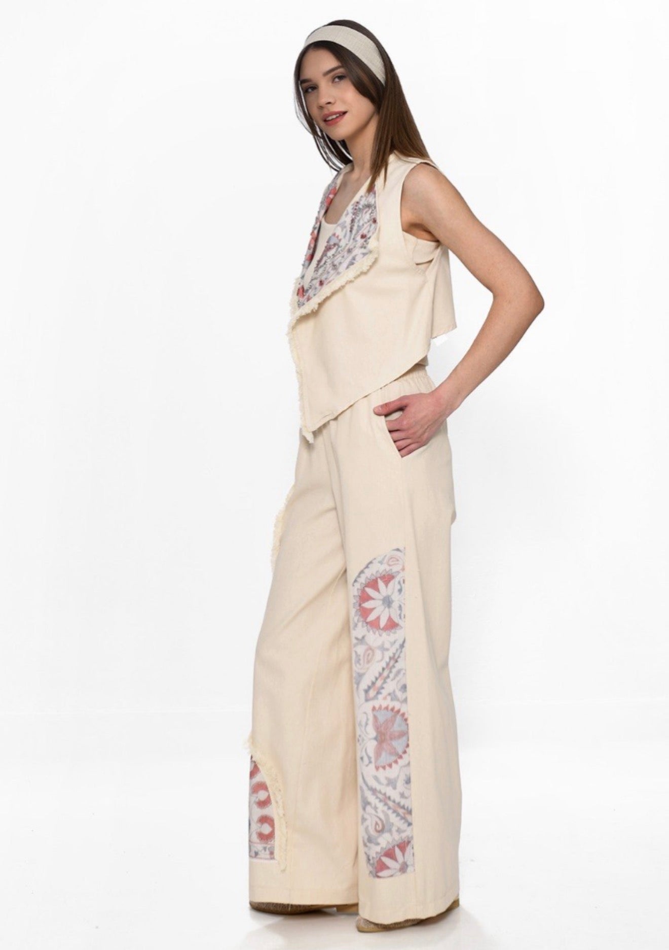 The "Artisan Soul" Linen Vest & Wide-Leg Set