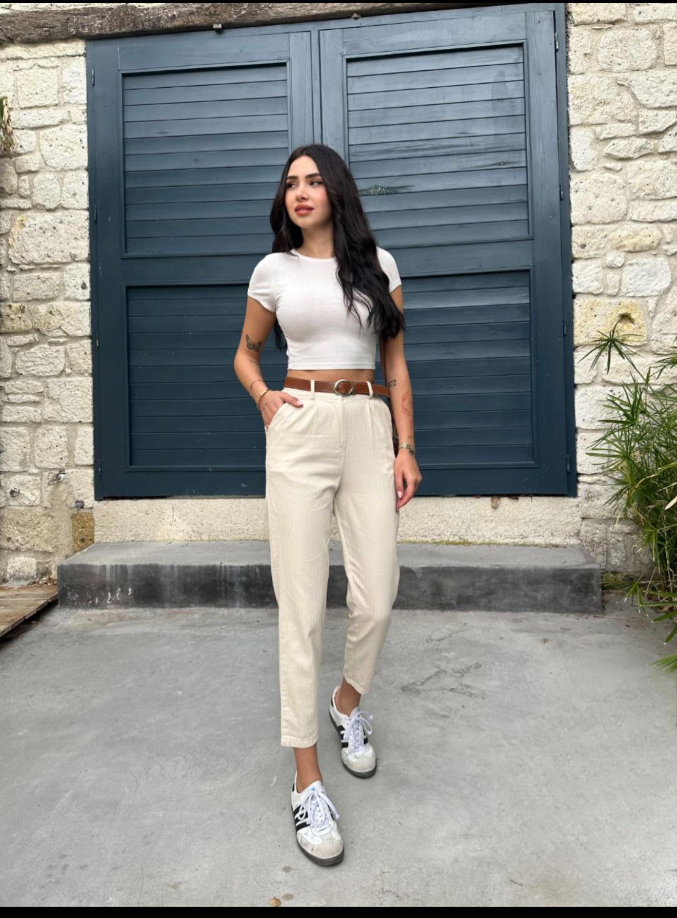 The "Signature" High-Rise Tapered Trouser