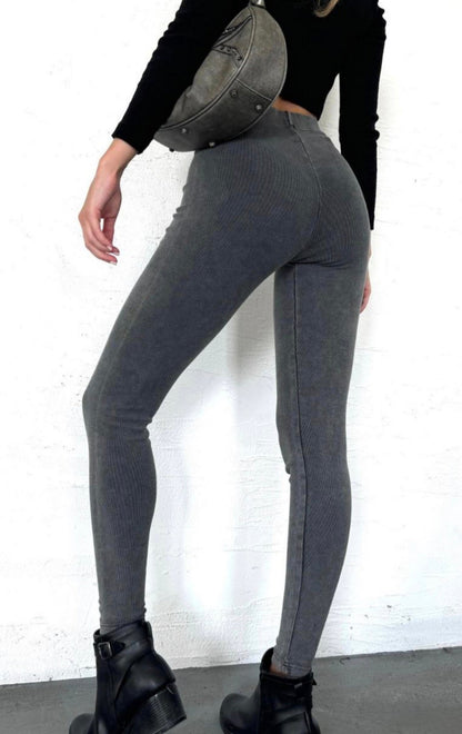 The Mineral-Wash Ribbed Leggings