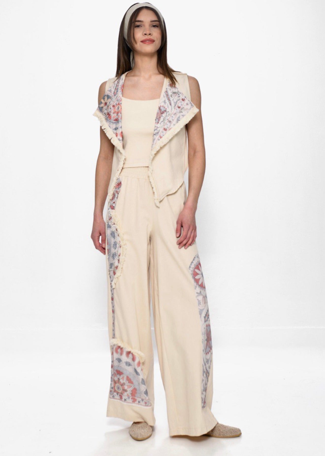 The "Artisan Soul" Linen Vest &amp; Wide-Leg Set