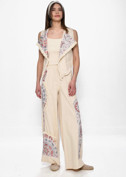 The "Artisan Soul" Linen Vest &amp; Wide-Leg Set