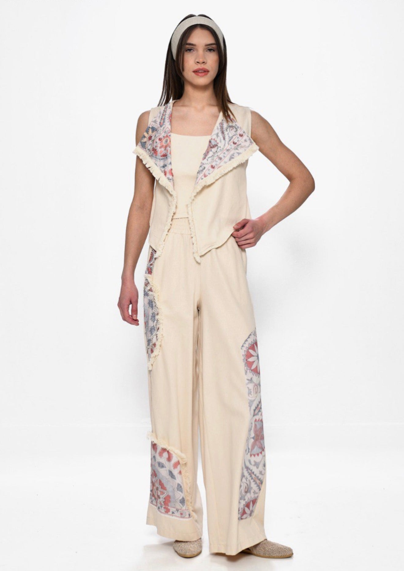 The "Artisan Soul" Linen Vest &amp; Wide-Leg Set