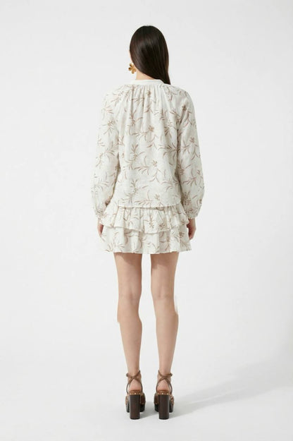 The "Botanical Linen" Tie-Neck Set