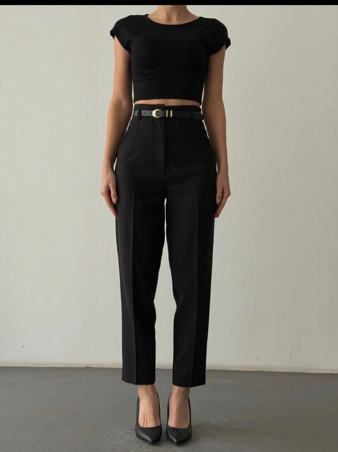 The "Essential" Belted Tapered Trousers
