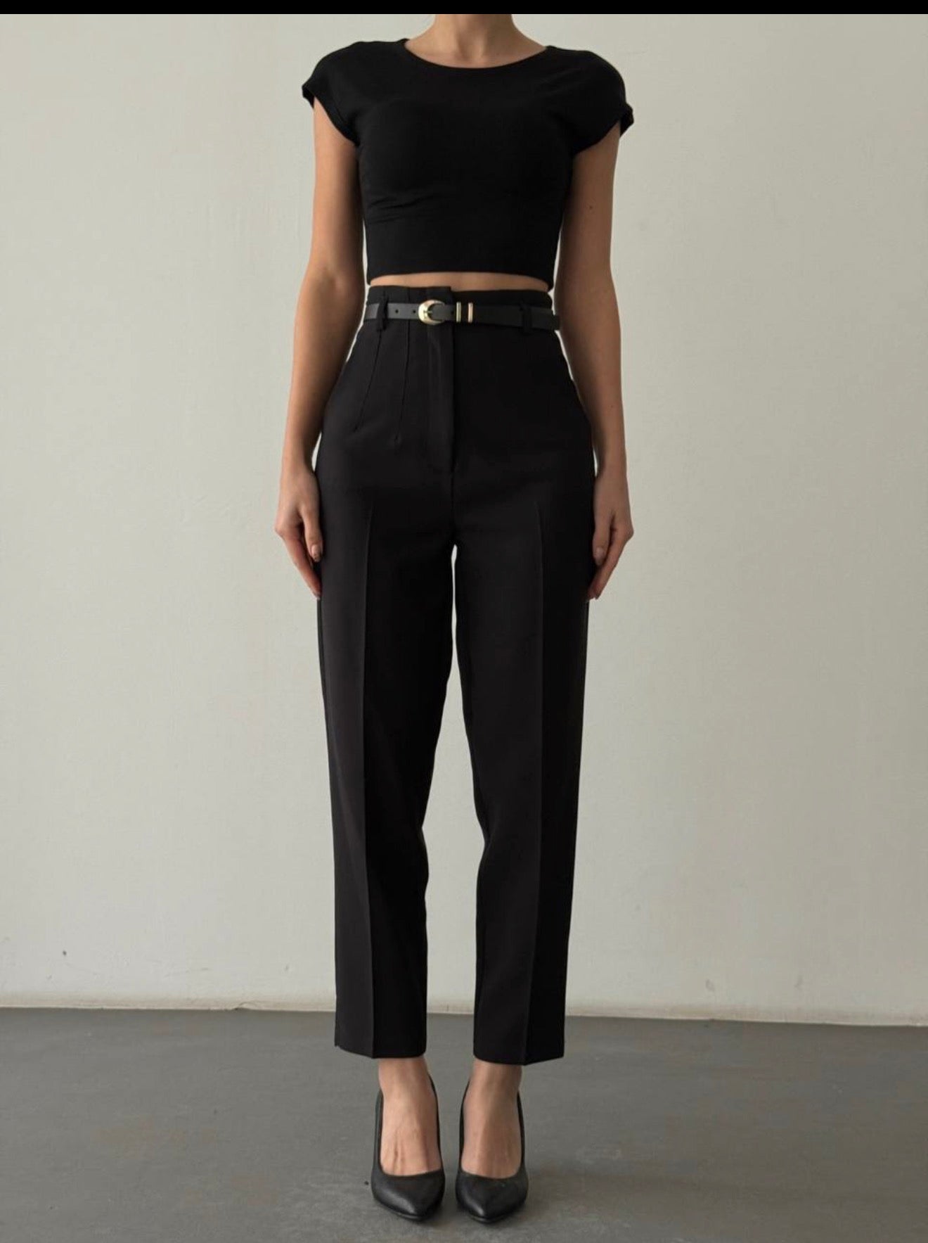 The "Essential" Belted Tapered Trousers