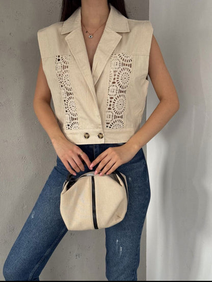 The "Midnight Bloom" Quilted Vest