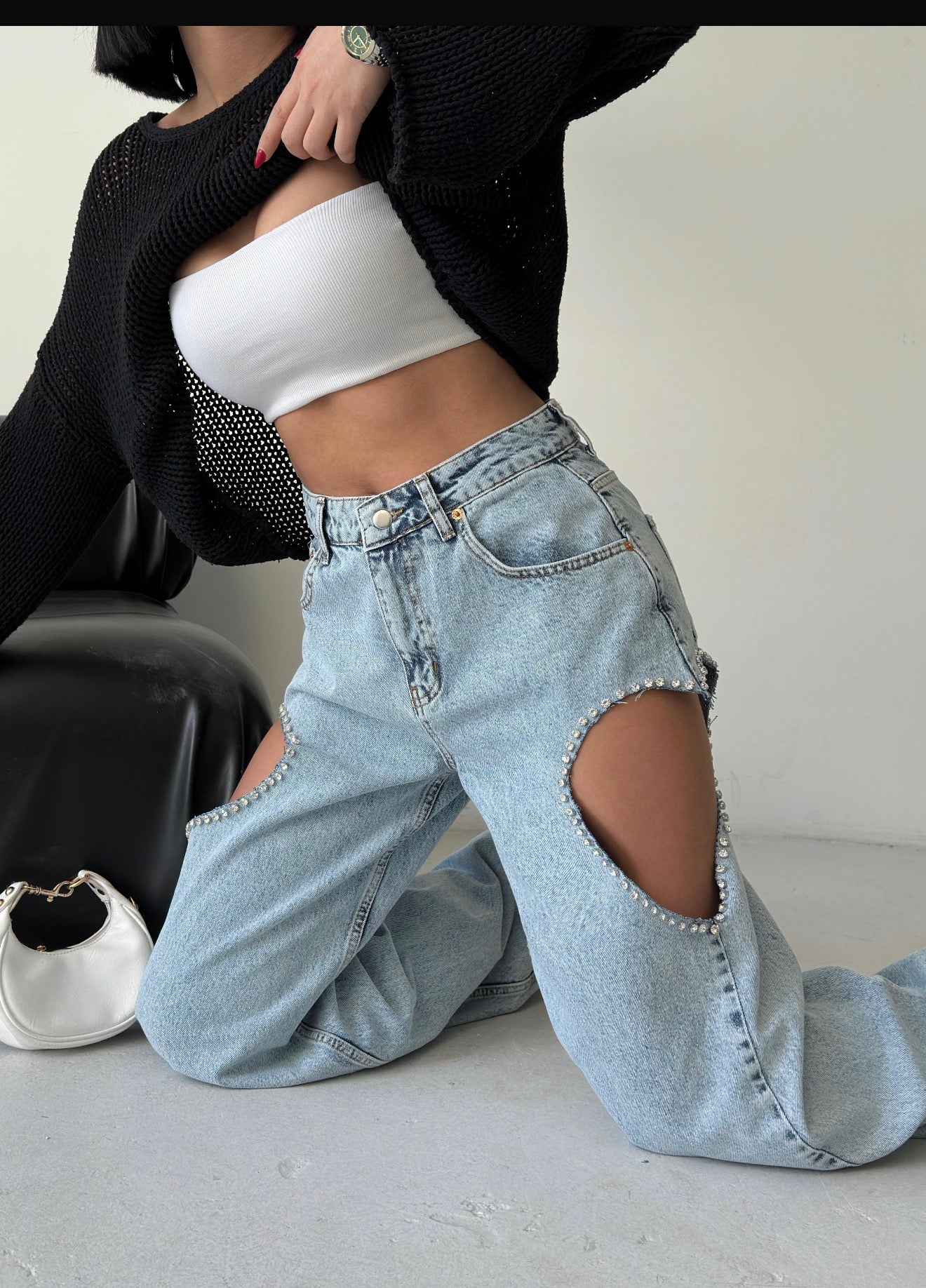 The "Nova" Utility Mesh-Overlay Jeans