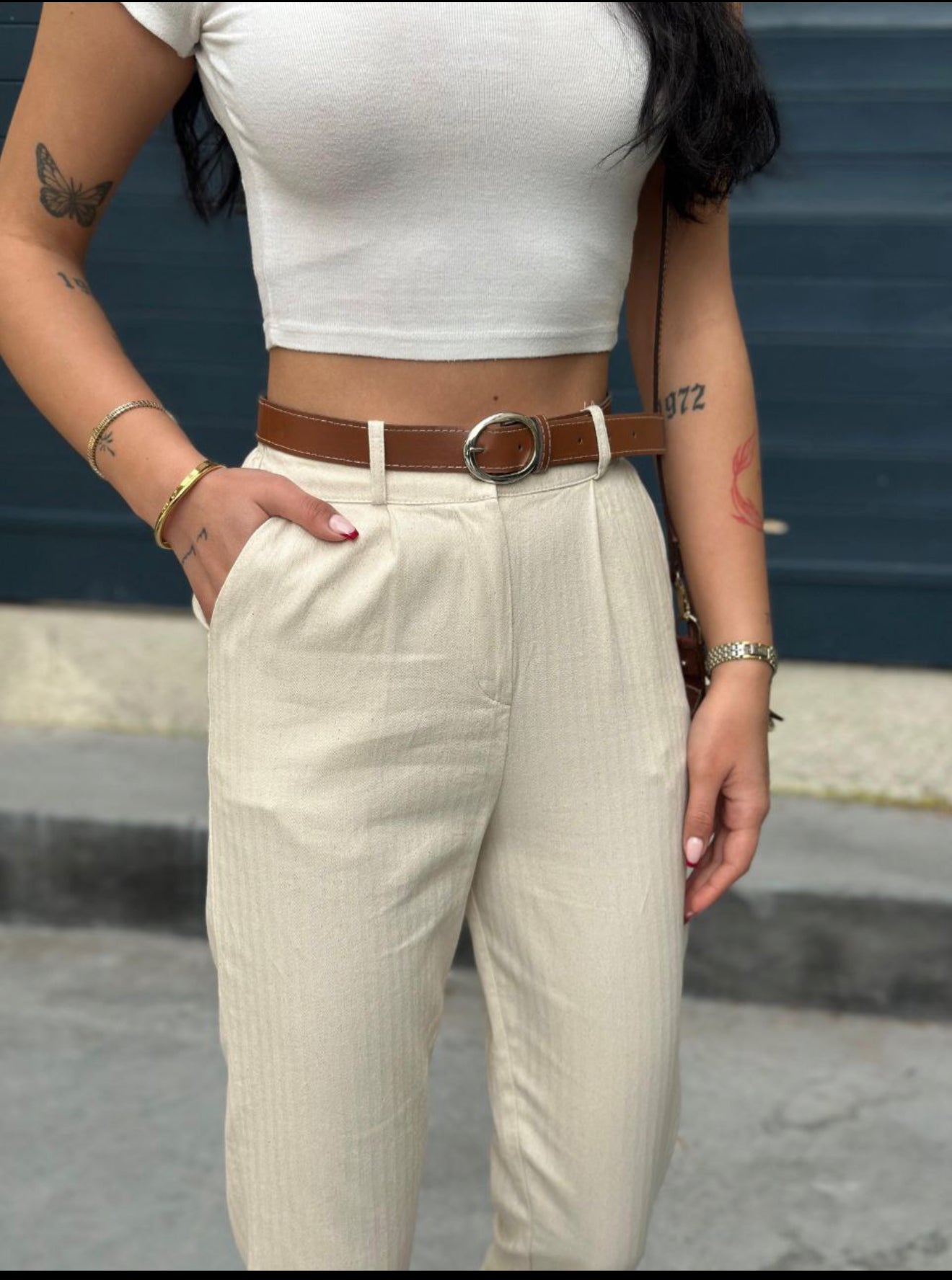 The "Signature" High-Rise Tapered Trouser