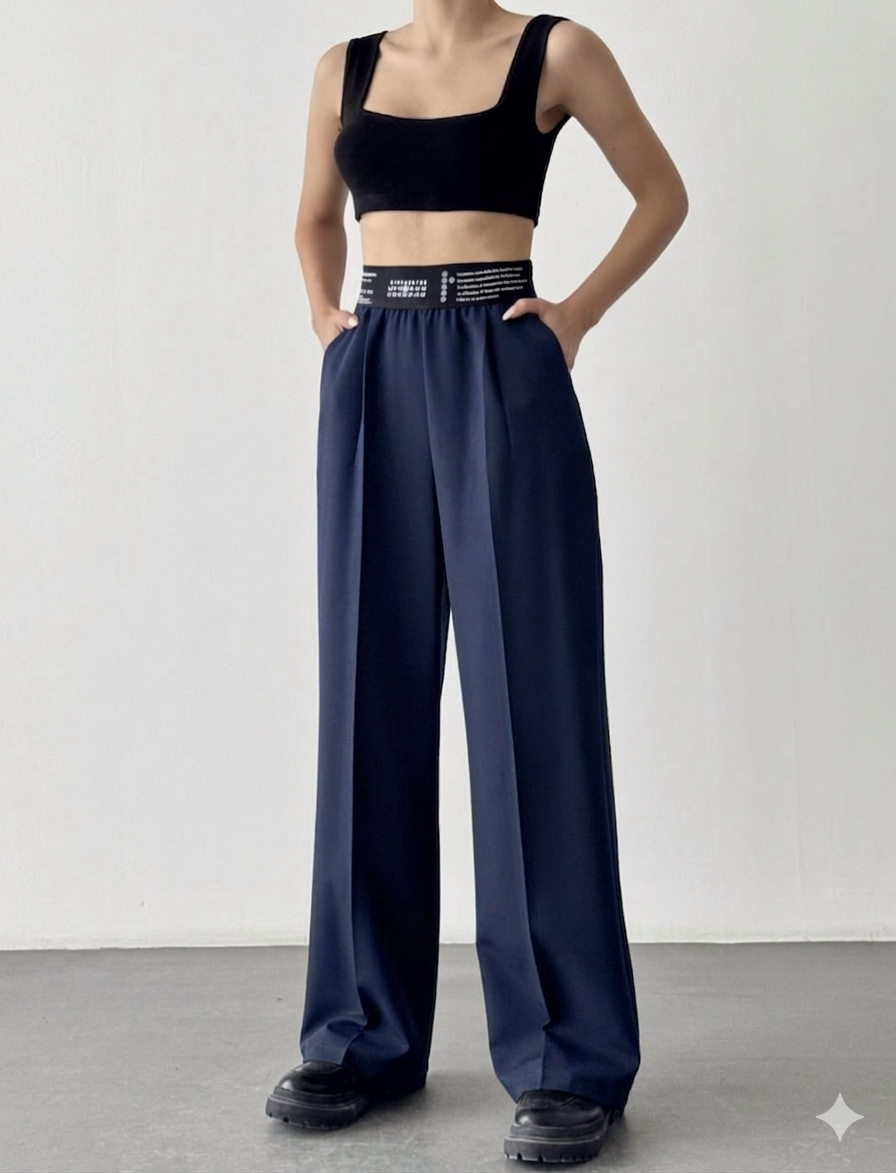 The Urban-Edge Wide-Leg Logo Pants
